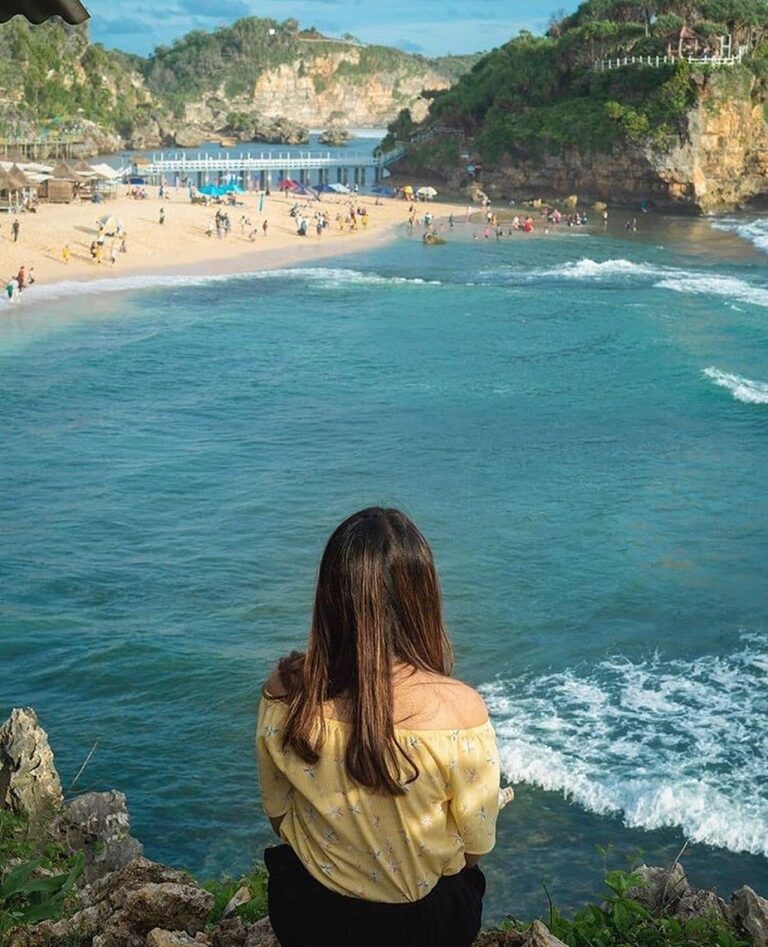 #explorejogja photo today by  taken at Pantai Drini, Gunungkidul....