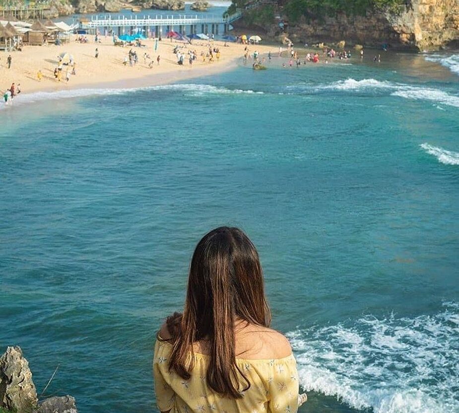 #explorejogja photo today by  taken at Pantai Drini, Gunungkidul....