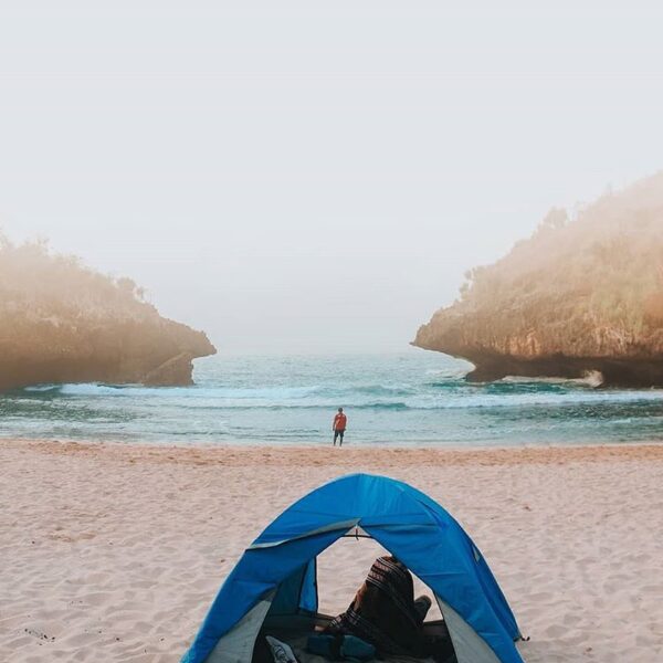 #explorejogja photo today by  taken at Pantai Greweng, Gunungkidul....