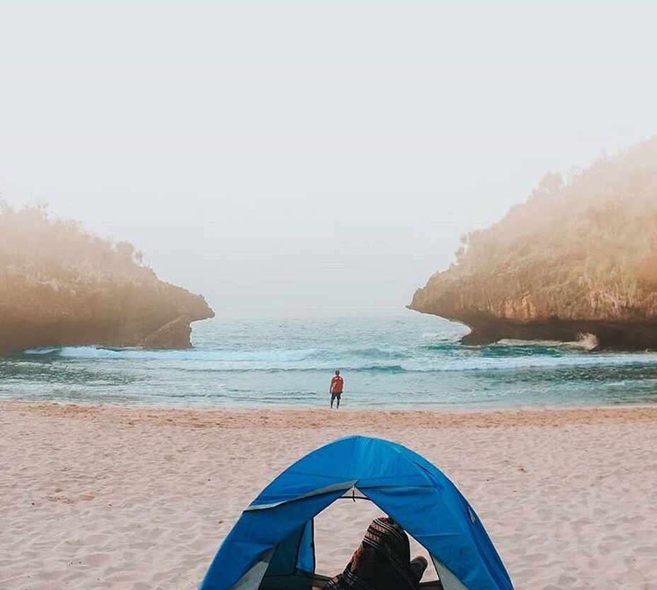 #explorejogja photo today by  taken at Pantai Greweng, Gunungkidul....