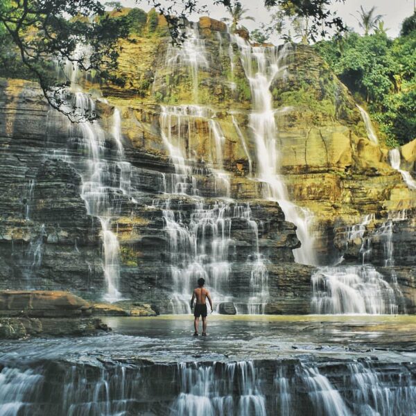 A photo of the magnificent Cigangsa falls nicely taken by  #exploresukabumi...