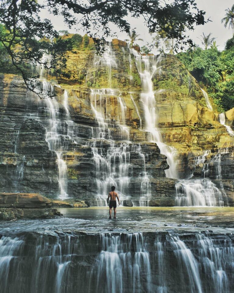 A photo of the magnificent Cigangsa falls nicely taken by  #exploresukabumi...