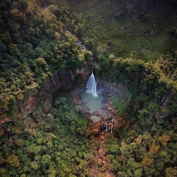 Curug Cimarinjung from above captured by  #exploresukabumi...