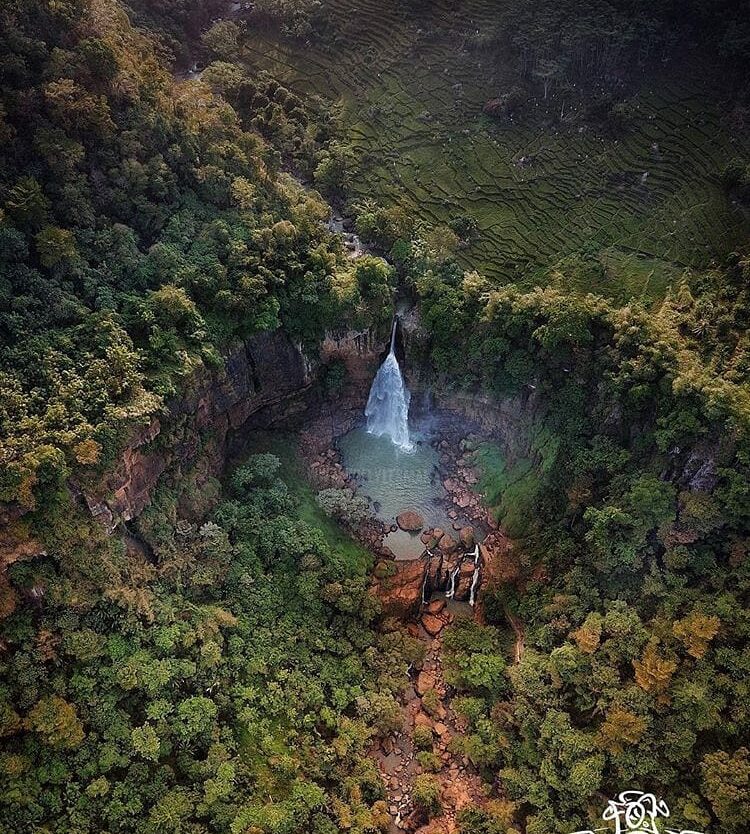 Curug Cimarinjung from above captured by  #exploresukabumi...