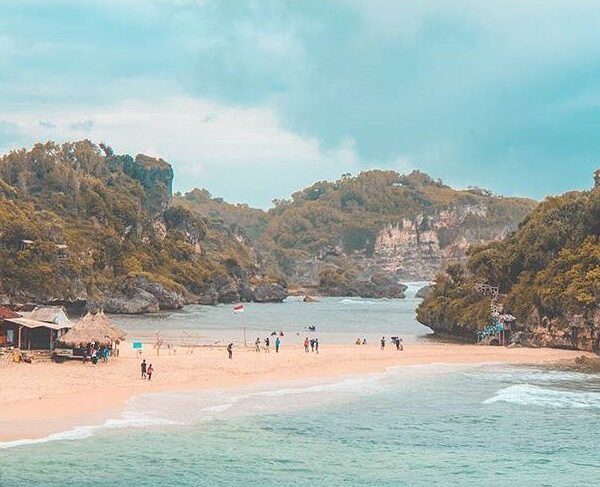 #explorejogja photo today by  taken at Pantai Drini, Gunungkidul....