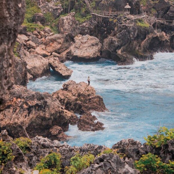 #explorejogja photo today by  taken at Pantai Nglambor, Gunungkidul....