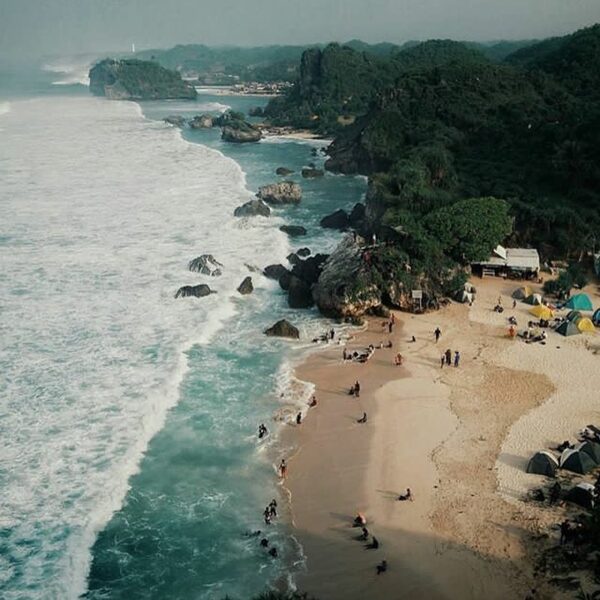 #explorejogja photo today by  taken at Pantai Ngrumput, Gunungkidul....