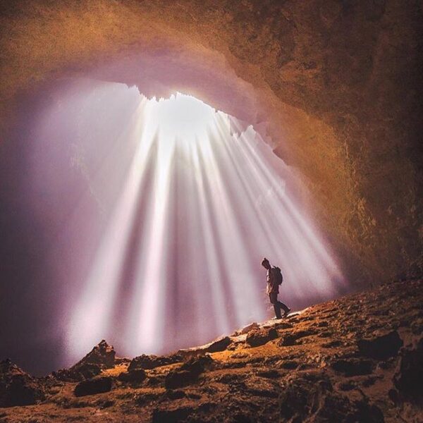 #explorejogja photo today by  taken at Goa Jomblang, Gunungkidul....