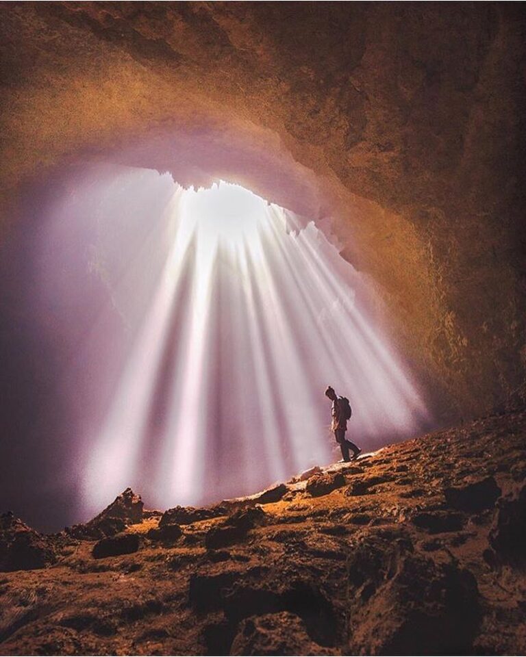 #explorejogja photo today by  taken at Goa Jomblang, Gunungkidul....