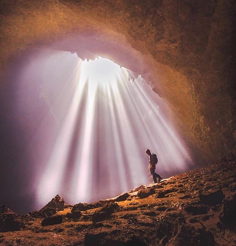 #explorejogja photo today by  taken at Goa Jomblang, Gunungkidul....