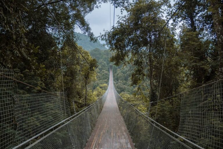 Bisa ngebayangin rasanya berada di jembatan gantung ini? Panjangnya sekitar 240 ...