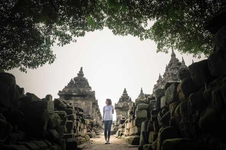 Inilah gaya traveler  menikmati kemegahan salah satu candi Budha favoritnya yait...