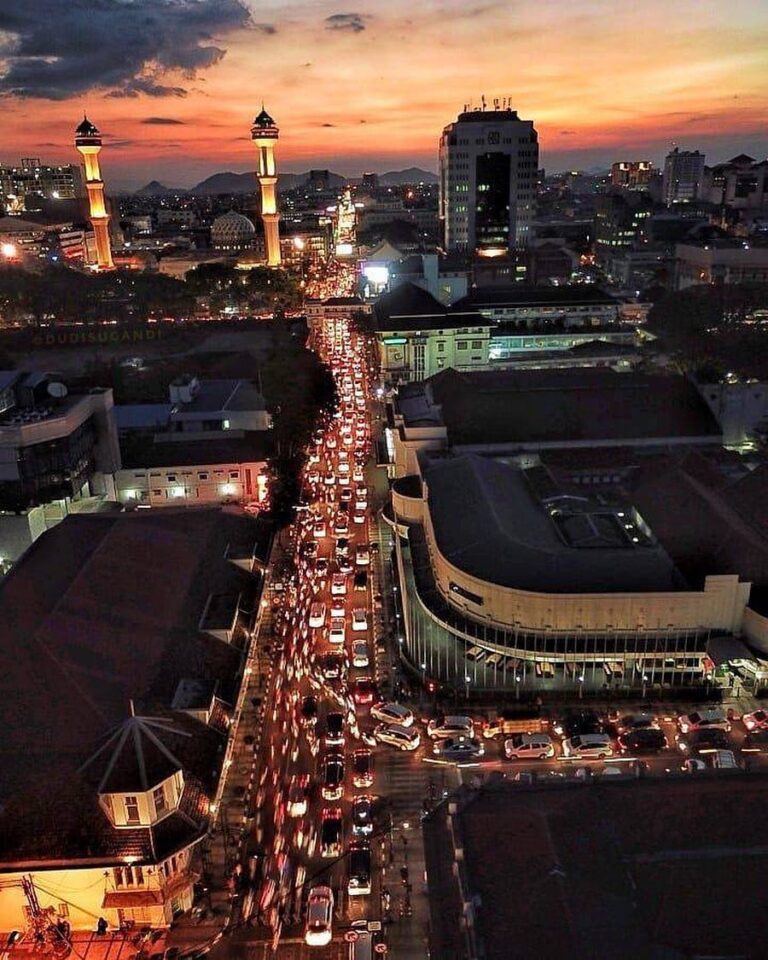 Aerial view of Bandung city daily situation after office hour. Hope you have a g...
