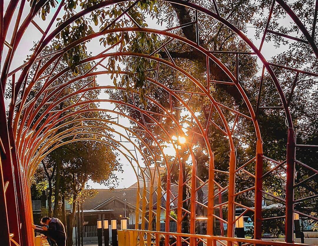 Alun-Alun Regol under the golden rays giving the surrounding an autumn feels. Ca...