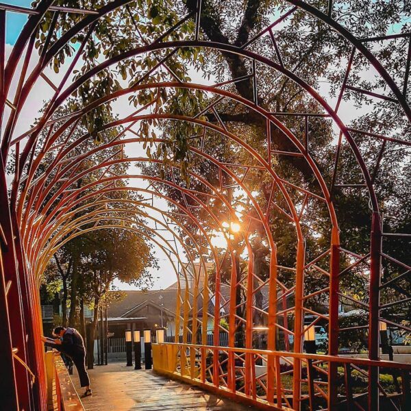 Alun-Alun Regol under the golden rays giving the surrounding an autumn feels. Ca...