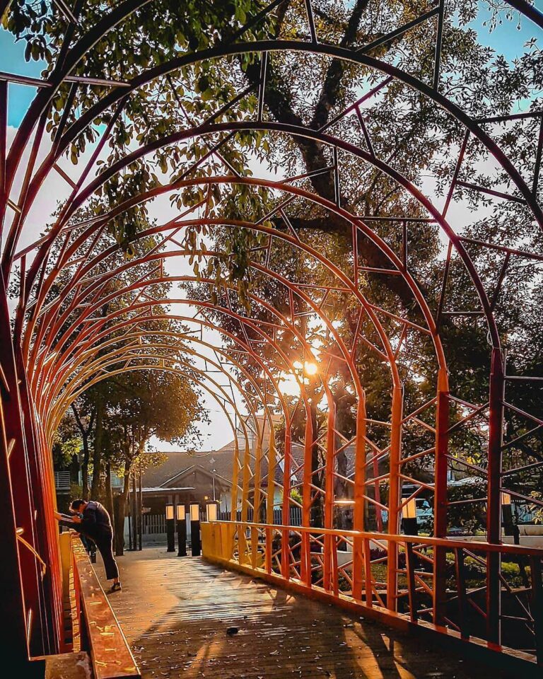 Alun-Alun Regol under the golden rays giving the surrounding an autumn feels. Ca...