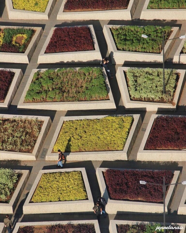 Geometrical shapes and colors in Alun-Alun Bandung creating an intriguing views ...