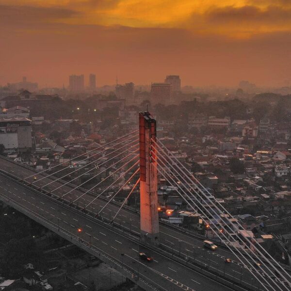 Magificent orange hour in the heart of Bandung from  aerial view. 
#explorebandu...