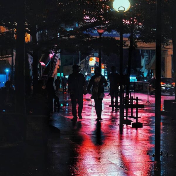 Picturesque night stroll along the sidewalk of Bandung city. Who doesn’t love en...