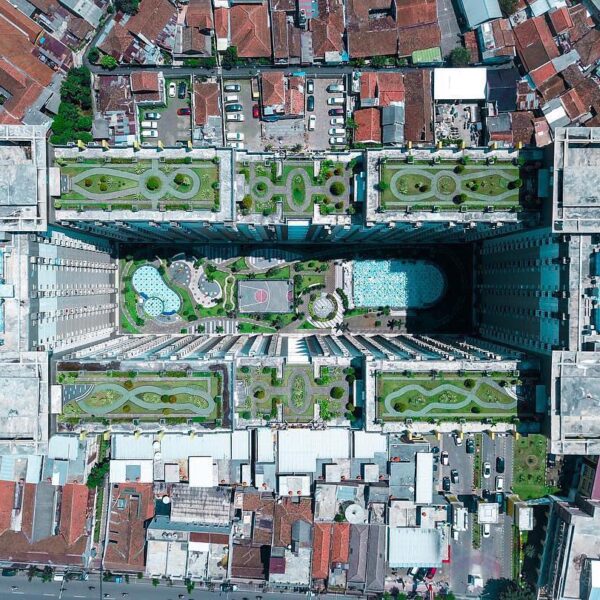Rooftop garden of Gateway Apartment Bandung from bird eye view taken by 
#explor...