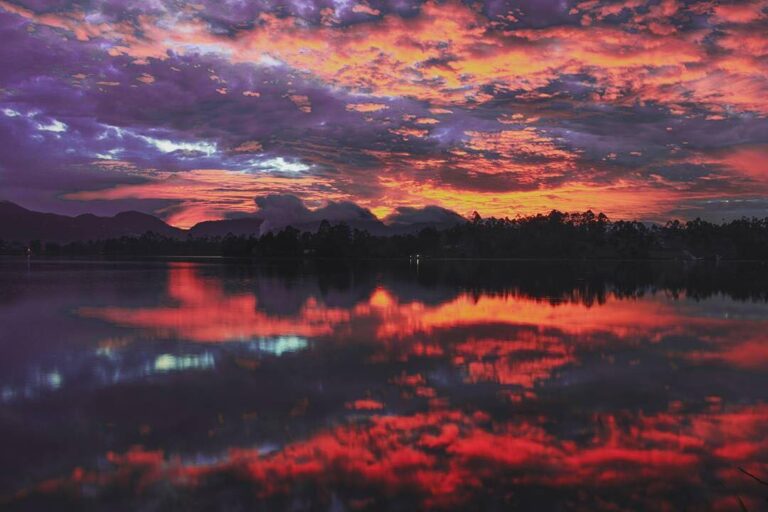 The mixture of orange and purple is like a perfect artwork painted on the sky. C...