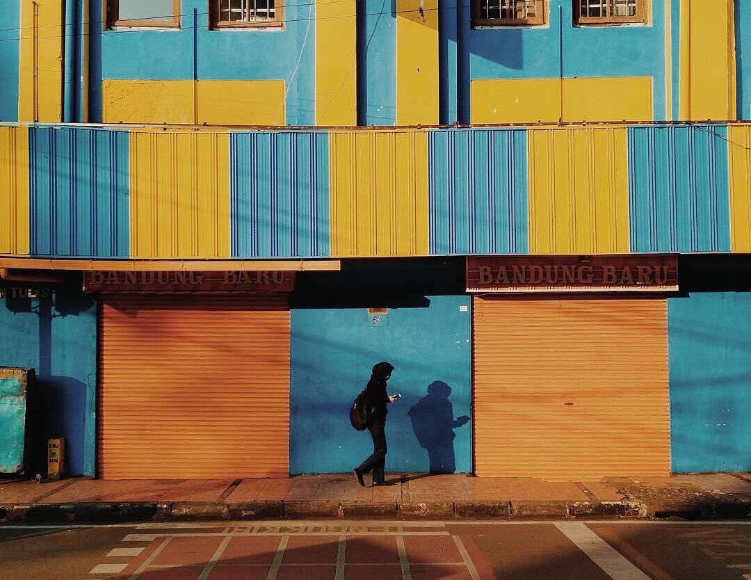 Vibrant colors painted on an old building added a new personality to the whole A...