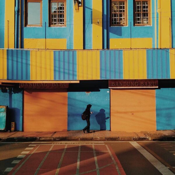 Vibrant colors painted on an old building added a new personality to the whole A...