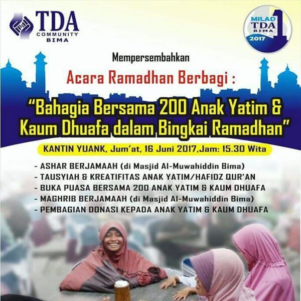 #ebevent

MILAD I KOMUNITAS TANGAN DI ATAS (TDA BIMA) "BAHAGIA BERSAMA 200 ANAK ...