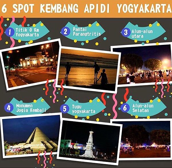 Buat kamu yang mau tau dimana aja buat liat pesta kembang api nantinya nih.
Sour...