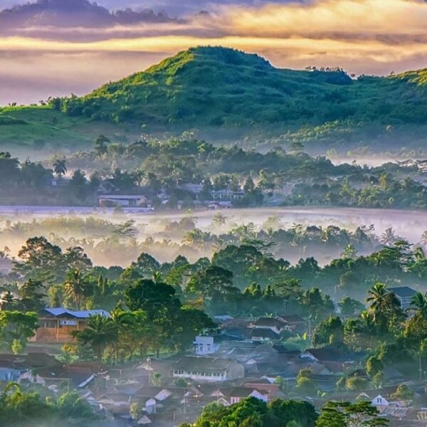 A perfect haze of fog rolling through the valley. Photo by  taken at Gunung Sund...