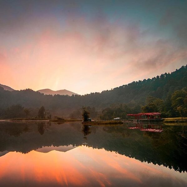 A perfect reflection at Danau Situ Gunung, taken by  #exploresukabumi...