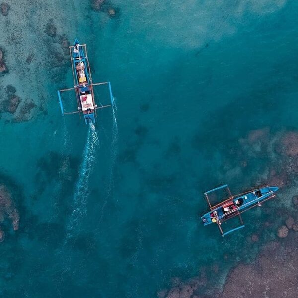 An aerial shot by  tells us the crystal clear water of Pantai Unjung Genteng tha...