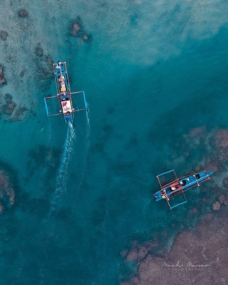 An aerial shot by  tells us the crystal clear water of Pantai Unjung Genteng tha...