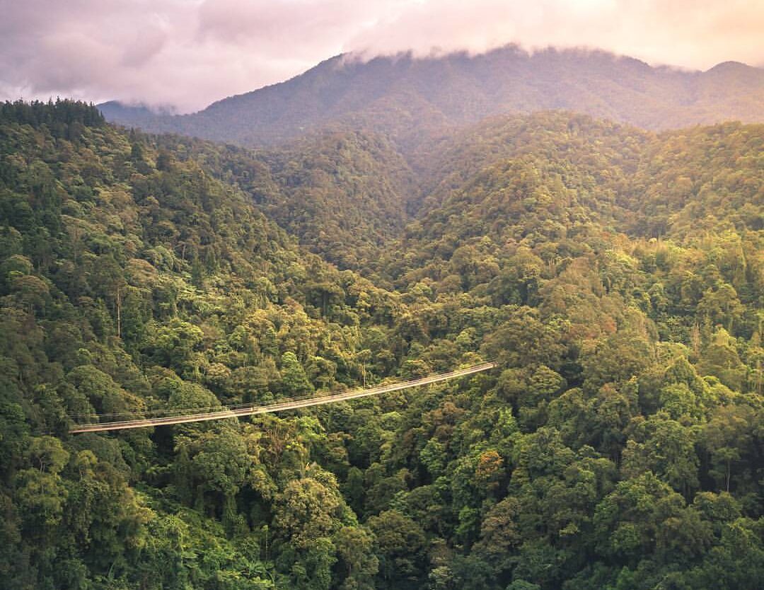 First weekend in 2018 is here! Beautiful morning from above of Situgunung Bridge...