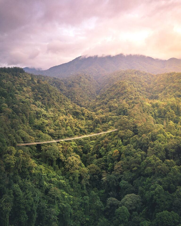 First weekend in 2018 is here! Beautiful morning from above of Situgunung Bridge...