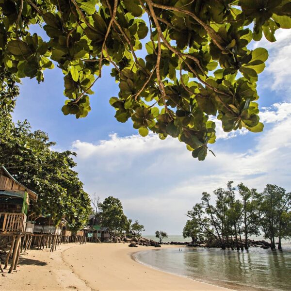 Keeksotisannya menjadikan pantai ini banyak dikunjungi wisman Singapura dan Mala...