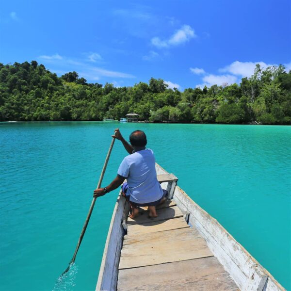 Terkepung nyaris sempurna, terlindungi 'lengan' Utara dan Tengah Pulau Sulawesi,...