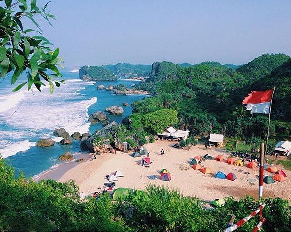 #explorejogja photo today by  taken at Pantai Ngrumput, Gunungkidul....
