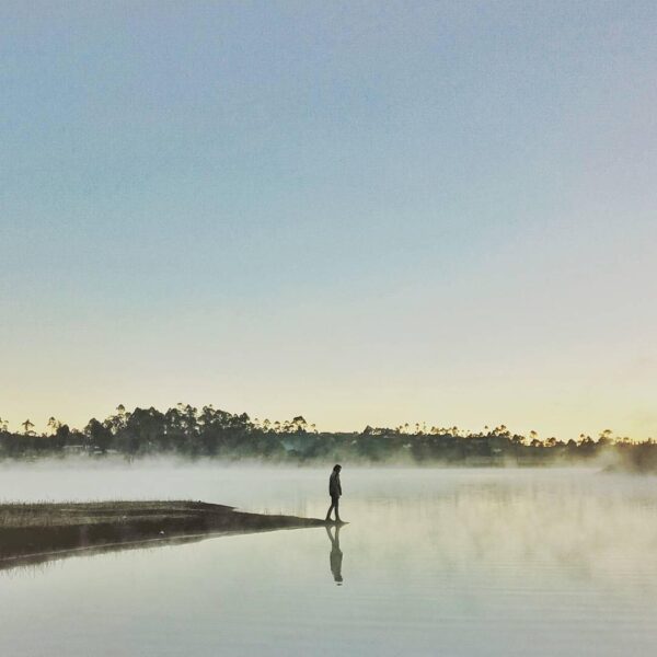The vivid reflection on Situ Cileunca water proves how clear the water is. Taken...